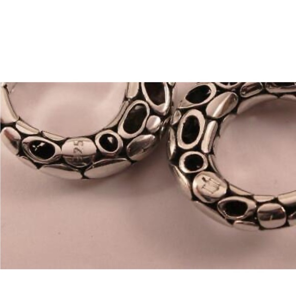 John Hardy Cali Pebble Bypass Hoop 924 Sterling silver Earrings - Picture 4 of 7